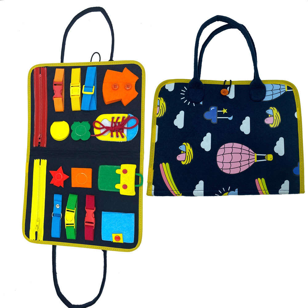 新款雙面印花兒童穿衣學習益智板 毛氈忙碌版兒童母嬰玩具