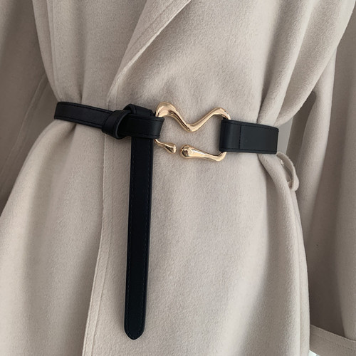 Wholesale new trendy belt for women, thin belt with suit coat, knotted decoration, waist slimming