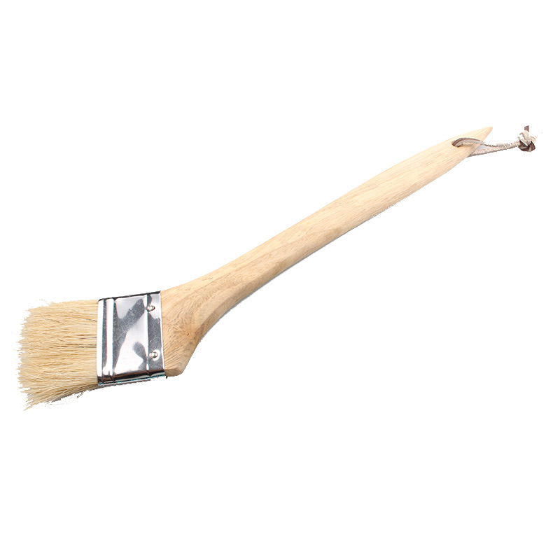Cepillo de cerdas barbacoa parrilla cepillo de aceite cepillo de limpieza cepillo de barbacoa mango de madera cepillo de condimento de barbacoa