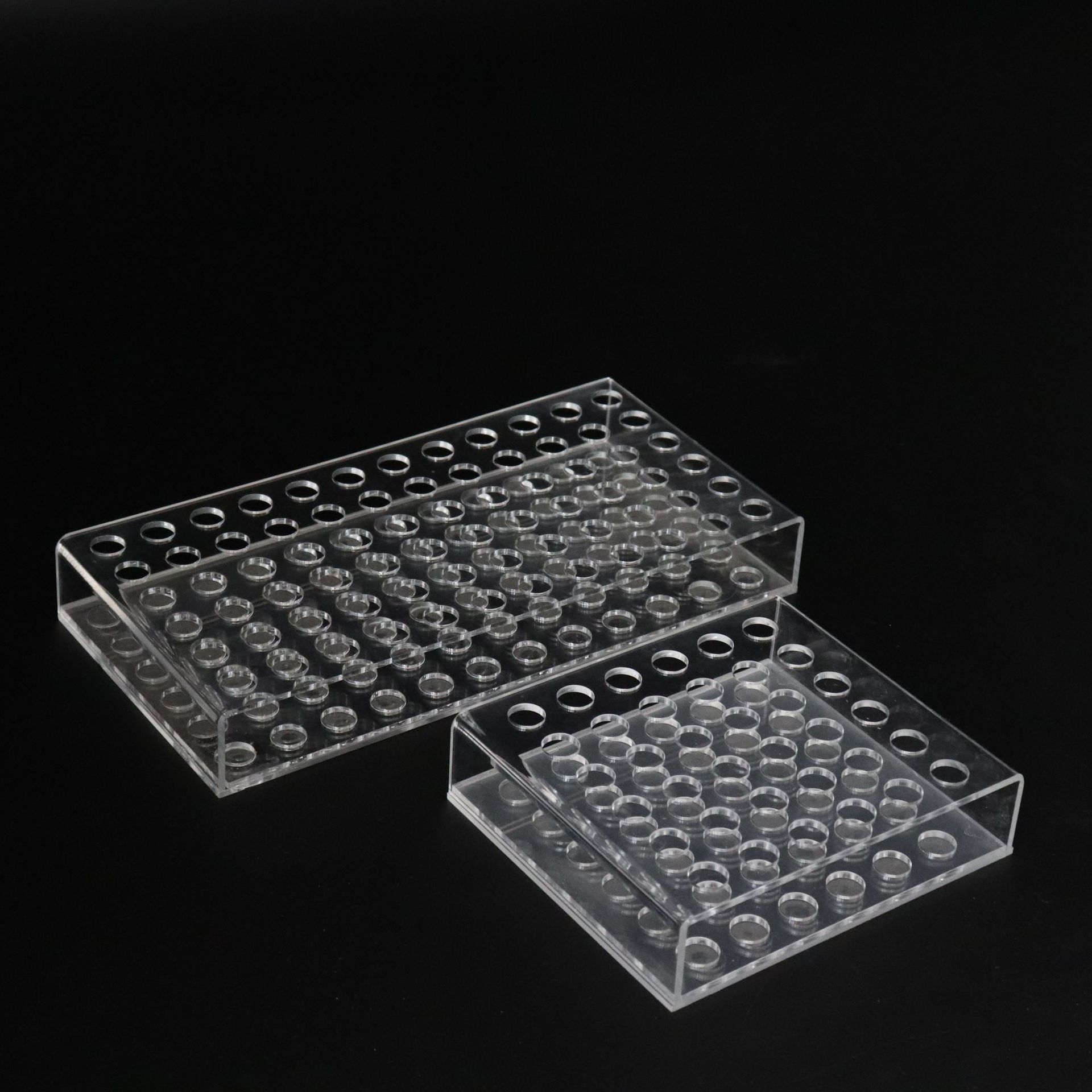 organic glass test tube rack Hospital laboratory Acrylic double-deck Porous test tube rack customized