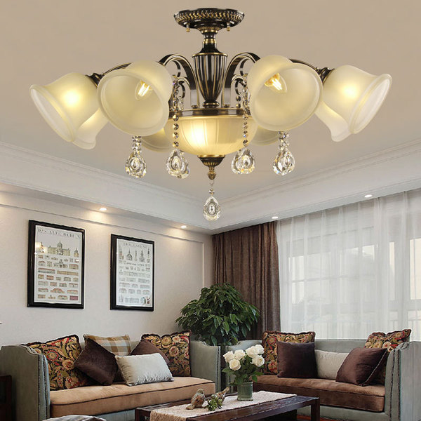 Copper retro ceiling light for living room
