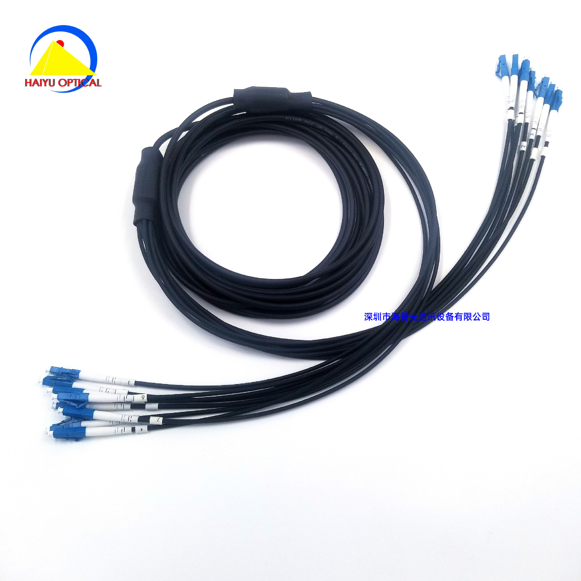 LC-LC单模8芯室外野战TPU铠装光纤跳线20米 4芯12芯防踩防鼠抗拉