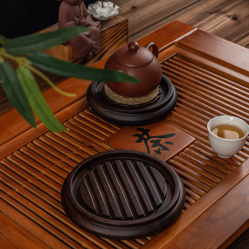 黑檀实木壶承养壶垫茶壶垫紫砂壶托架底座功夫茶具配件茶承干泡台|ms