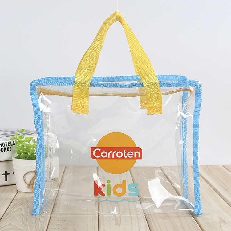 塑料透明PVC手提袋 立体积木玩具化妆品手挽包装袋拉链可印LOGO