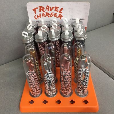 手机数据线面膜试管水晶盒包装橙色底座托盘超市专用展示盒现货