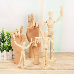 Wholesale movable joint hands, human sketch joints, wooden figures, wooden human ornaments, artistic painting wooden hands