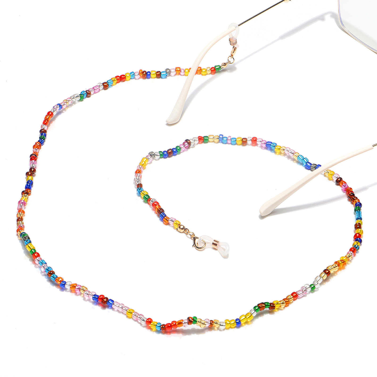 High Quality Fashion Mixed Color Rice Bead Glasses Chain display picture 5