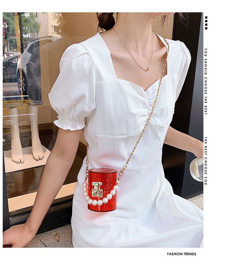 Bolso De Mensajero De Mujer De Un Solo Hombro Con Perla De Bloqueo Coreano De Moda display picture 20