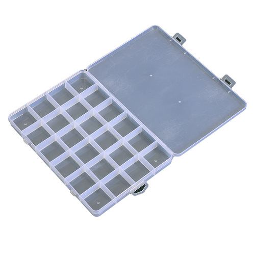 Transparent plastic 24-grid jewelry storage box electronic component accessories box classification grid jewelry box small parts box