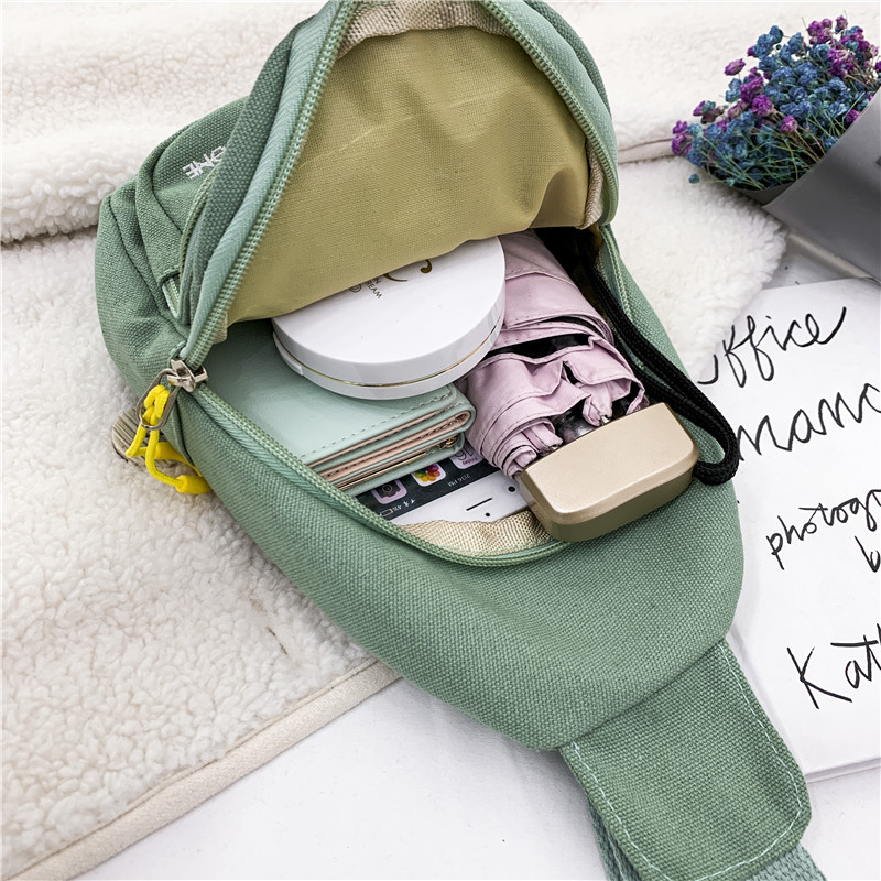 Bolso de lona para mujer estilo fresco y artístico con bordado de margarita, bandolera tipo pecho, moda INS