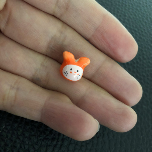 Lucky cat ceramic beads diy hand-woven bead accessories loose bead bracelet accessories applique nine-color bunny head