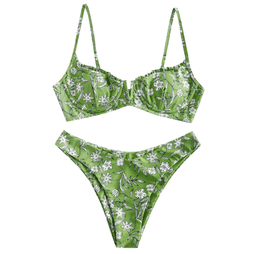 sexy traje de baño de bikini dividido estampado NSHL2216