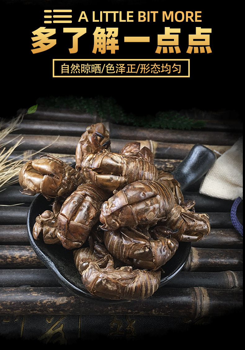 Cicada Slough Chan Tui 蝉蜕 Dried Whole Molts Traditional TCM Herb 500g Washed and Sun Dried key features