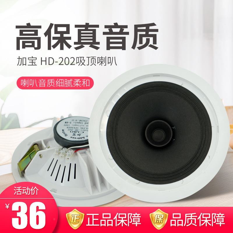CABO/加宝 HD-202定压吸顶喇叭全频吊顶音箱公共广播店铺工程喇叭