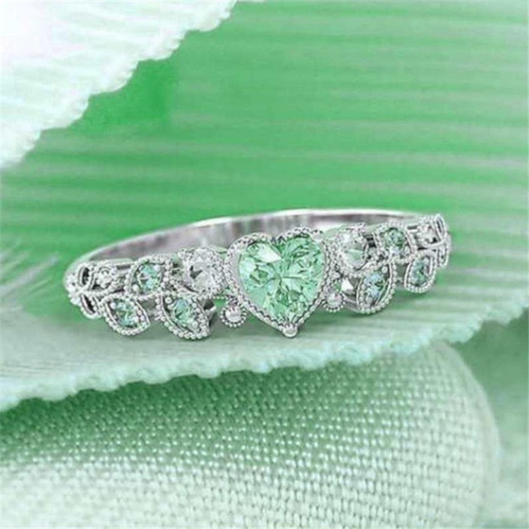 1 Piece Fashion Heart Shape Alloy Plating Inlay Zircon Women's Rings display picture 5