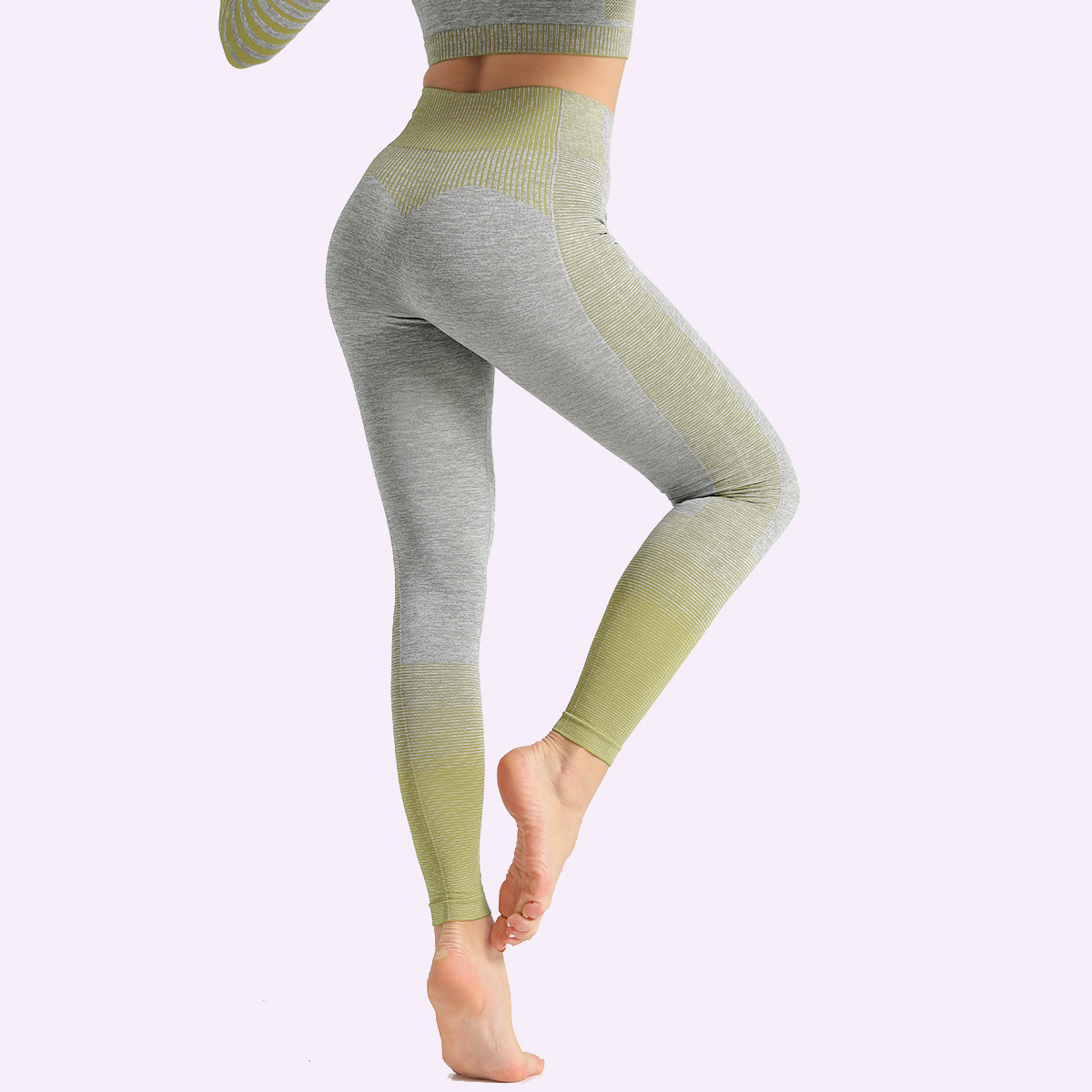 striped knitted yoga fitness yoga pants  NSLX30970