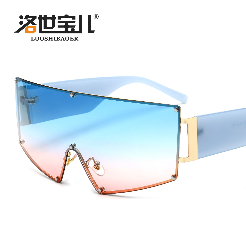 Europe and America Cross border Conjoined Sunglasses colour PC men and women Sunglasses personality Versatile Street beat sunglasses