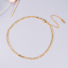 L191韩版短款项链镂空 链条简约设计颈链 钛钢镀玫瑰金脖链