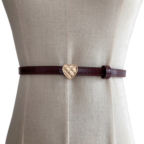 Women's Slim Belt, Versatile Simple Waist-Clinching Outerwear Belt with Heart-Knot Design, Korean Style Coat Waist Belt