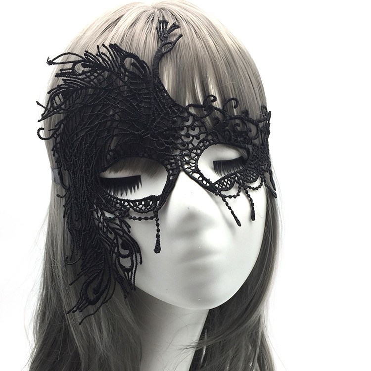 亚马逊成人派对蕾丝面具半脸假面舞会女士万圣节道具黑色情趣眼罩详情62