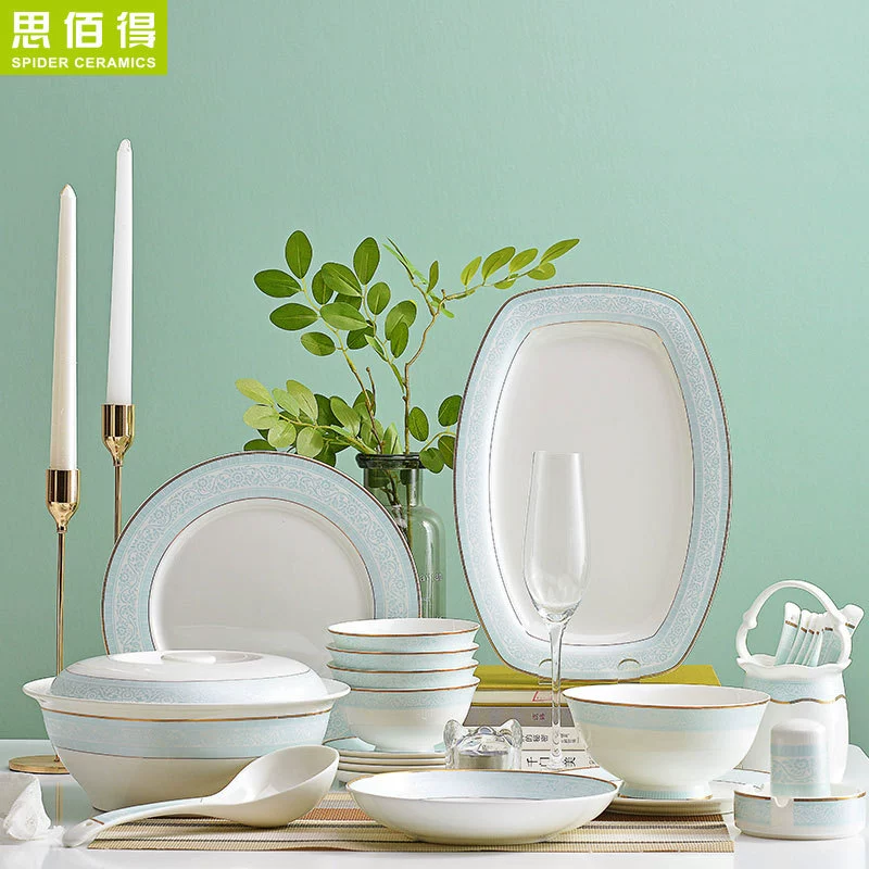 Tableware, set, ceramic gift box, simple and elegant design, European style