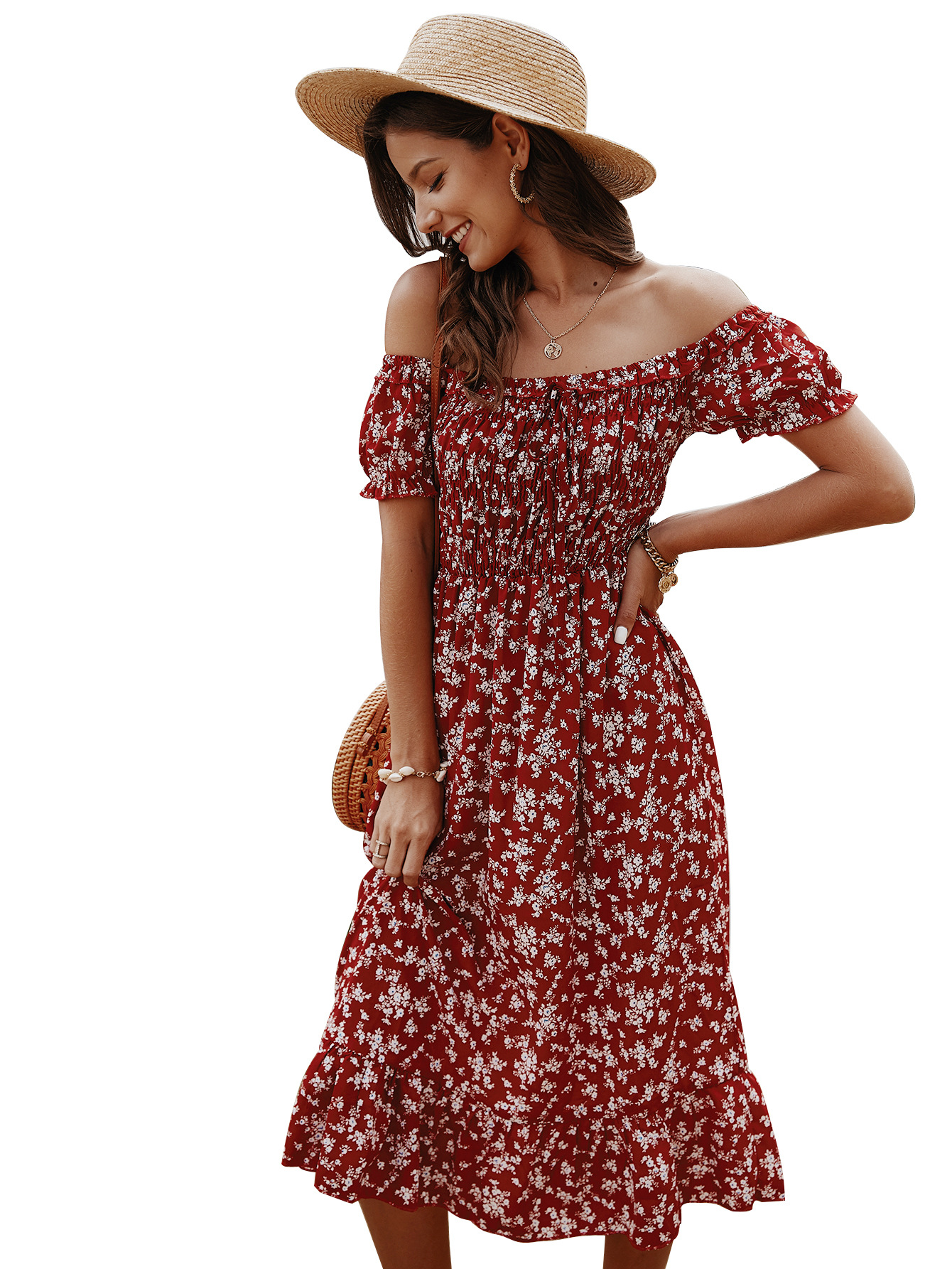 Original design bohemian printed dress  NSDY8296