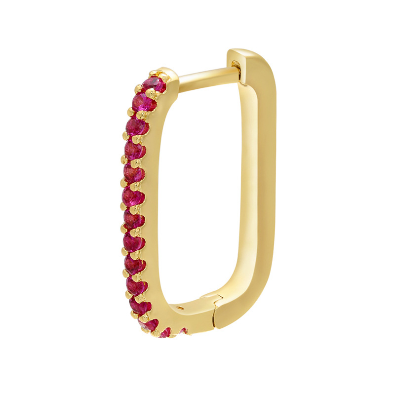 Vente En Gros Boucles D&#39;oreilles Rectangulaires Simples En Diamants Colorés Micro-incrustés Nihaojewelry display picture 3