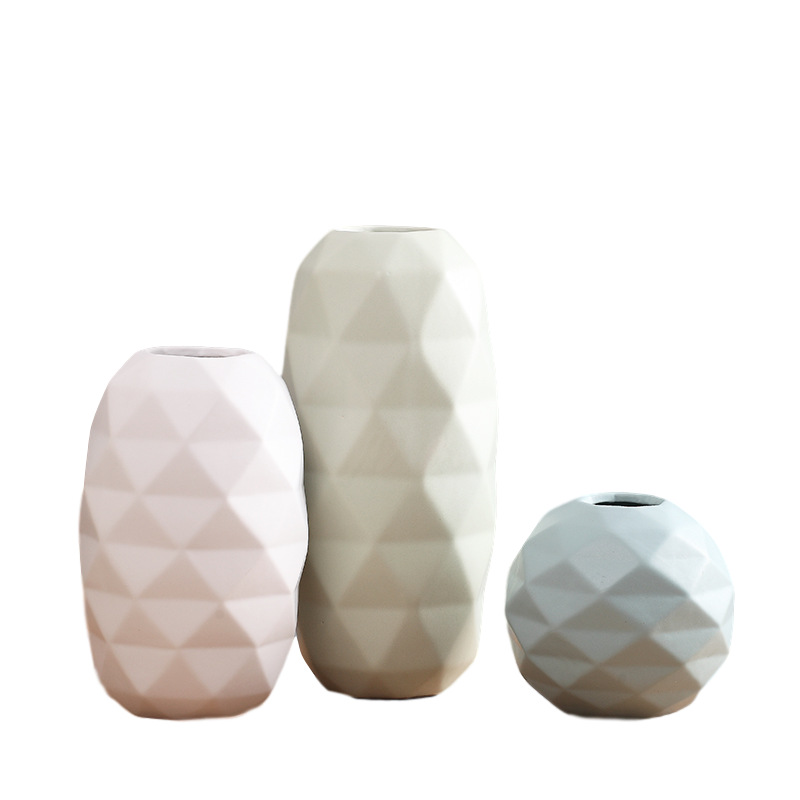 Estilo nórdico moderno minimalista macaron florero de cerámica restaurante del hotel arte geométrico decoración suave al por mayor