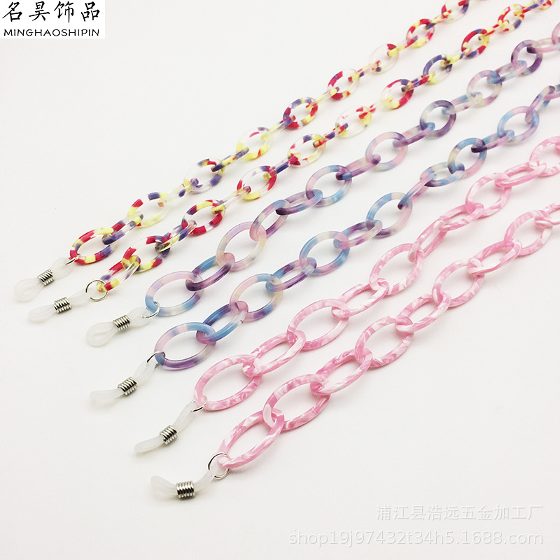 全闭口拉力测试防滑醋酸口罩链眼镜链条Glasses decoration chain|ru