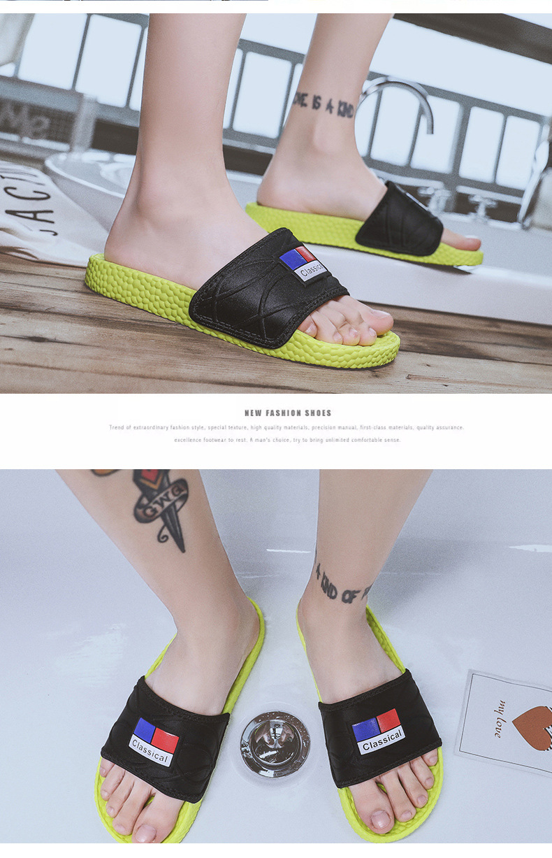 Lu 'an Summer slide Coconut Slippers for Adult men, anti-slip outdoor casual fashion, one-line trendy slippers, with a feeling of stepping on feces undefined