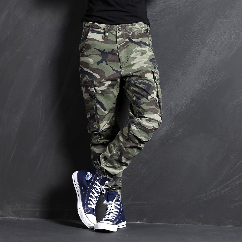 新款潮流休闲裤 弹力工装慢跑长裤男士运动裤迷彩长裤男工装裤233