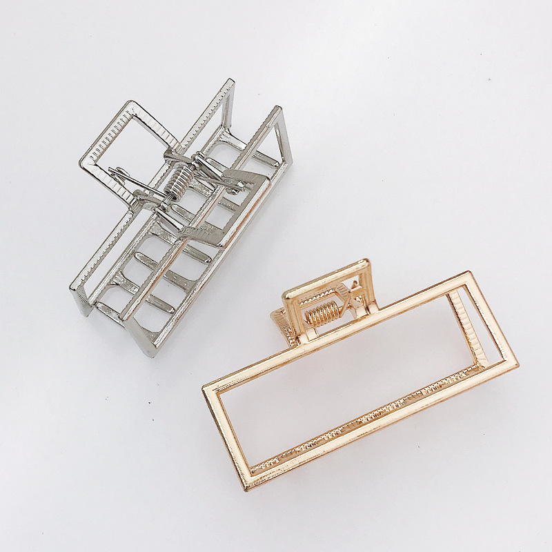 Retro metal medium large square grab clip hair clip top clip Korea simple cheap hair clip wholesalepicture2
