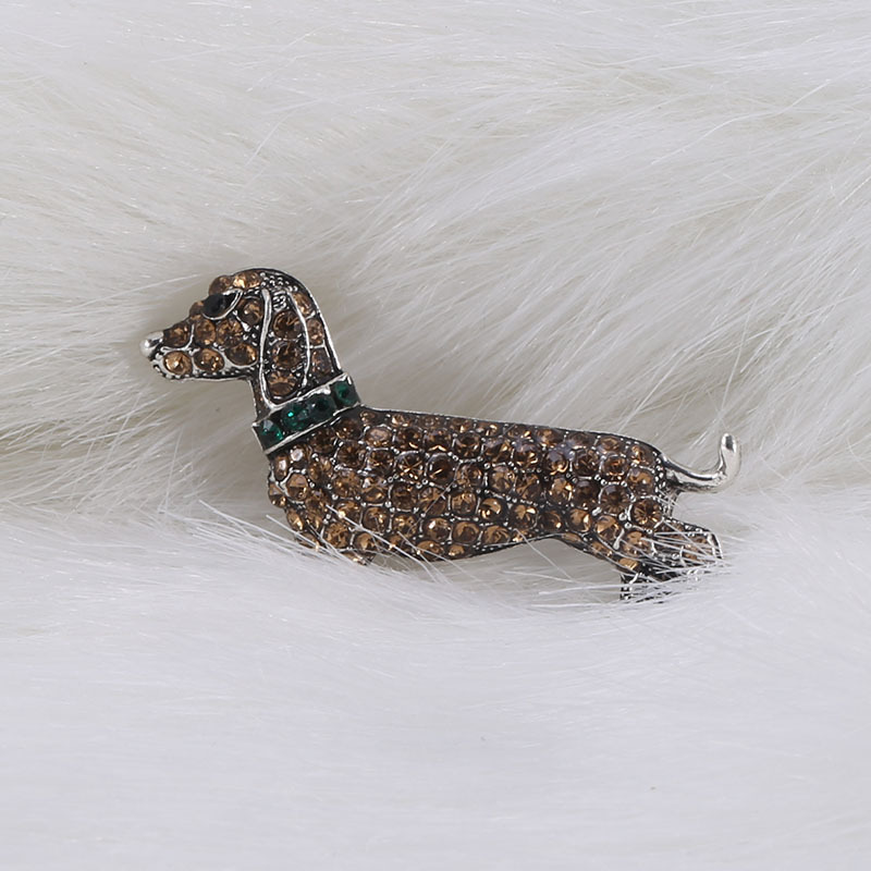 Alloy Material Cute Pin Dog Alloy Inlay Rhinestones Women's Brooches