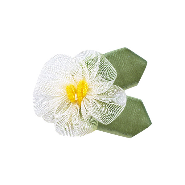 En stock poliéster cinta pequeña flor 3,2 cm amplia Ropa Accesorios DIY material de producción con hojas Cinta pequeña flor