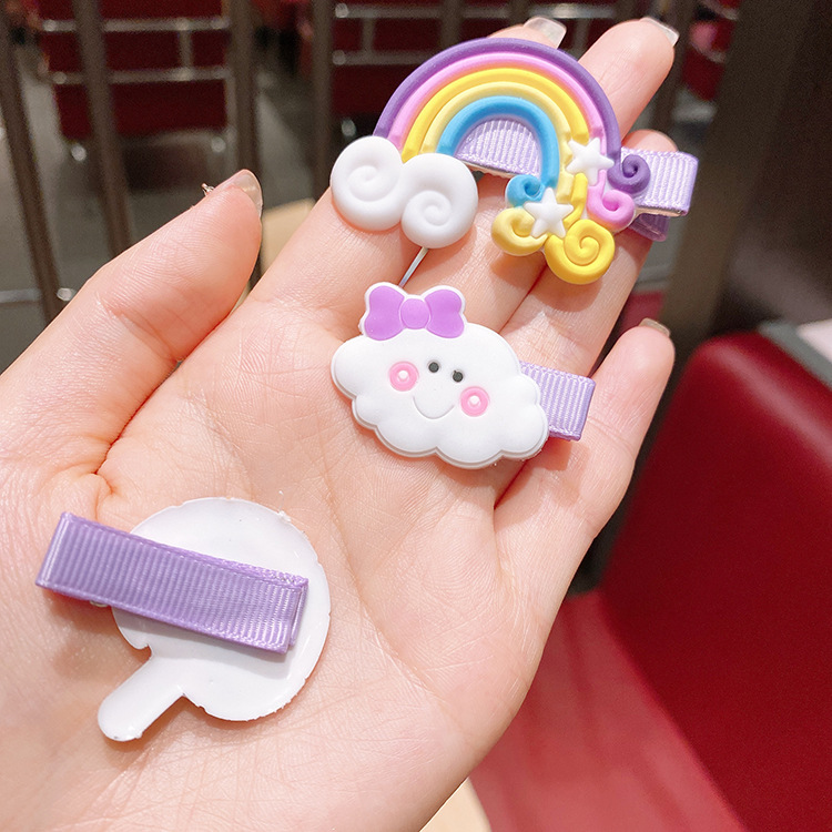 Rainbow Cloud Lollipop Color Hairpin Korean Children Cute Hairpin Little Girl Girl Baby Hair Accessories Clip display picture 3