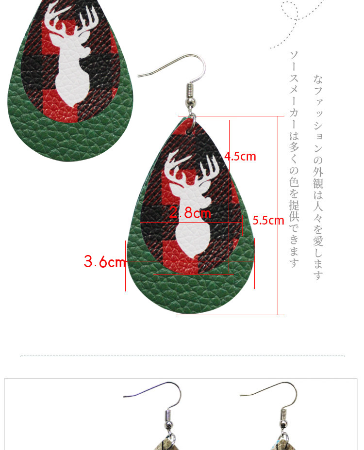 5g Weight Earrings Event & Party Supplies 1 Pair Cute Santa Claus Snowman Elk Pu Leather Drop Earrings