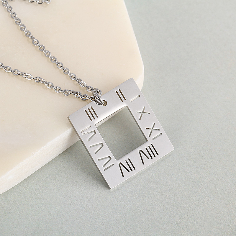 304 Stainless Steel Chain Material Anniversary, Business, Travel Occasion PVD Coated 18K Gold Plated Letter Titanium Steel Fashion Waterproof Non Tarnish 304 Stainless Steel Pendant Necklace