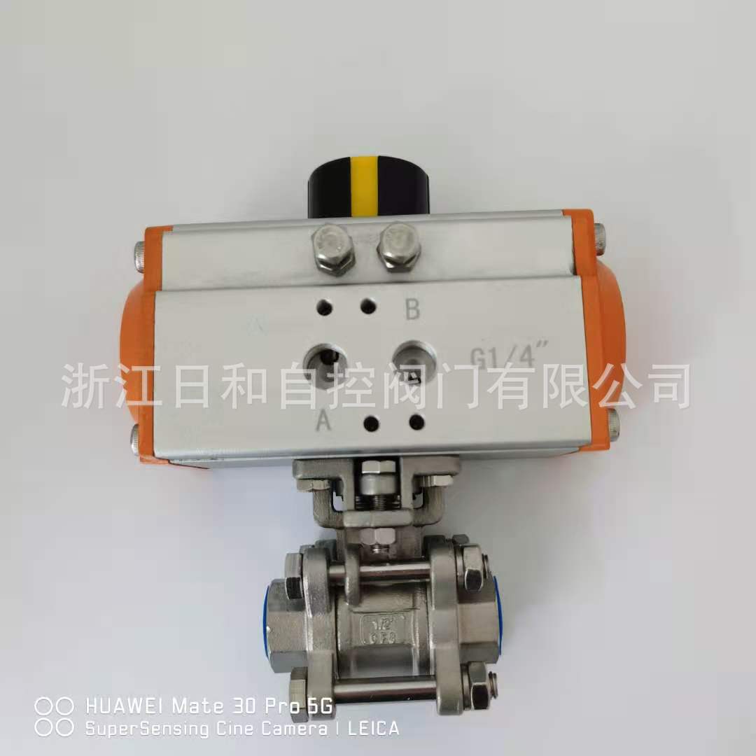 直销供应三片式气动丝扣不锈钢球阀气动高平台内螺纹球阀规格齐全