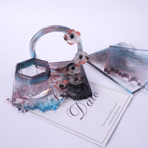 Yuming Beauty DIY Crystal Droplet Resin Mold Irregular Cup Mat Stand Wave Base Silicone Mold Wholesale