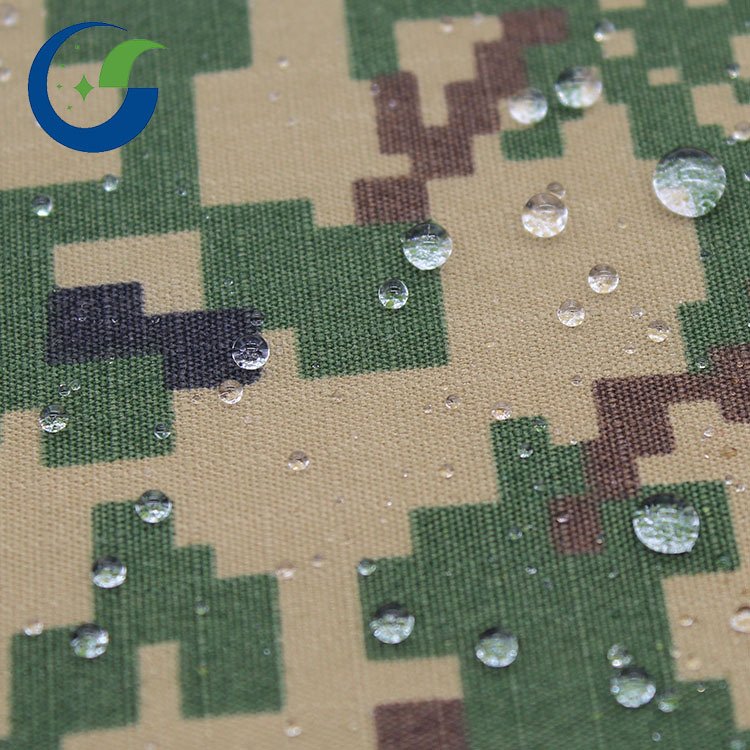 迷彩印花服装面料 24S涤棉迷彩印花耐磨吸汗手感好服装面料