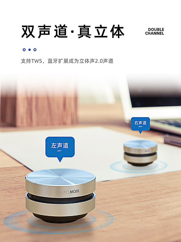 Round Portable Stereo Speaker Wireless Bluetooth Long-lasting Standby Lightweight Mini High-sensitivity Creative Gift Audio