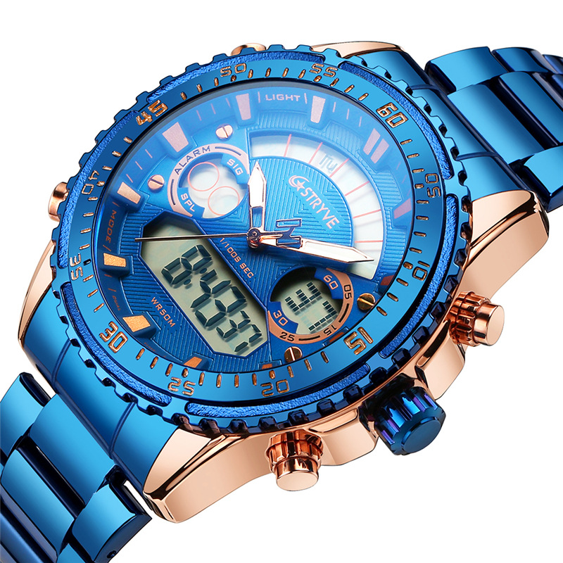 STRYVE reloj deportivo para hombre reloj electrónico impermeable reloj de cuarzo para hombre reloj de acero inoxidable reloj electrónico S8020