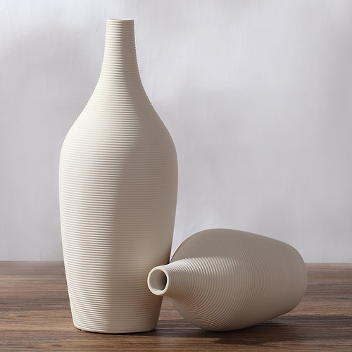 Simple style plain-fired ceramic ornaments, creative vase ornaments, Nordic home decoration ceramic vase ornaments wholesale