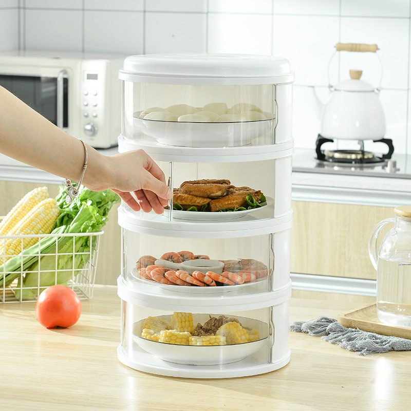 Insulation Meal Cover Multi-Layered Overlay Refrigerator Contains Sealed Transparent Plastic Dust Cover Food Storage