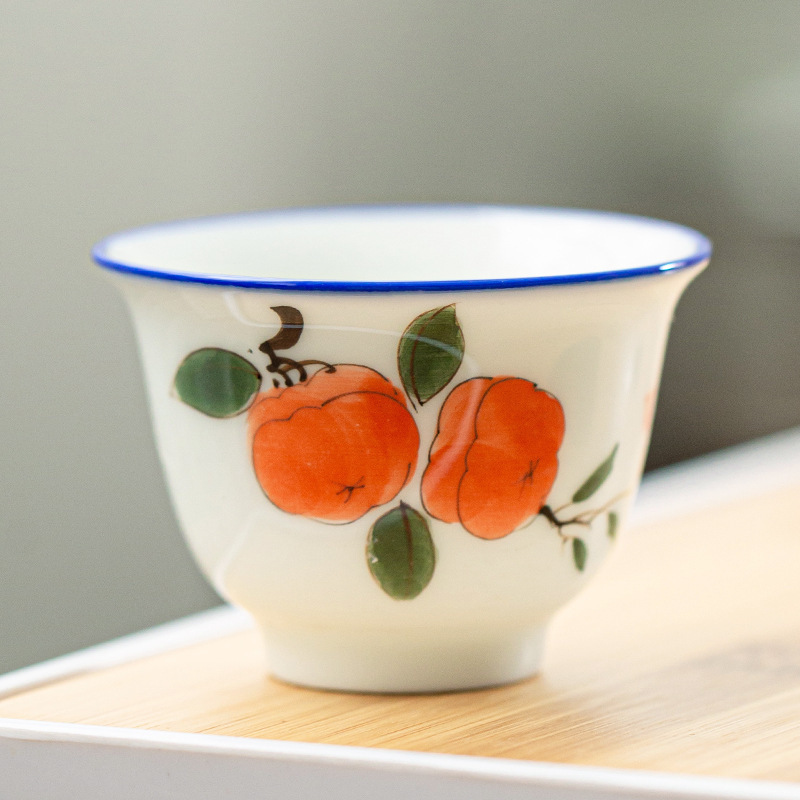 Taza de té pintada a mano cerámica hogar Kung Fu juego de té taza de té porcelana blanca hecha a mano taza de té japonesa taza pequeña taza de té Dehua