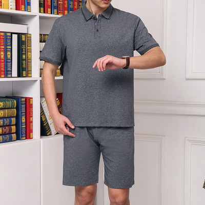 Middle and old age Sports suit man POLO Short sleeved T-shirt shorts leisure time motion trousers Two piece set dad