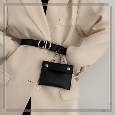 工廠直銷腰帶女朋克風雙排扣氣眼寬腰帶 褲帶鏈條男女士時尚皮帶