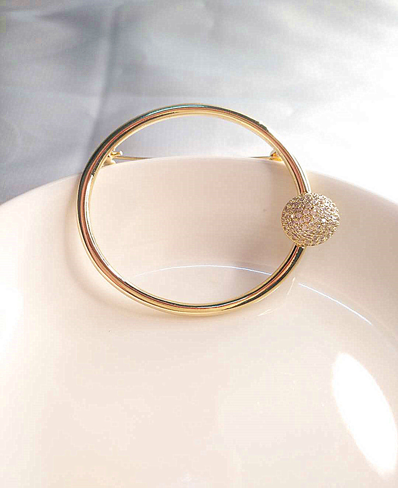 New Simple Zircon Dandelion Circle Brooch Pins for Women Fashion Suit Dress Corsage Pin Shawl Buckle Clothing Accessories Brooches