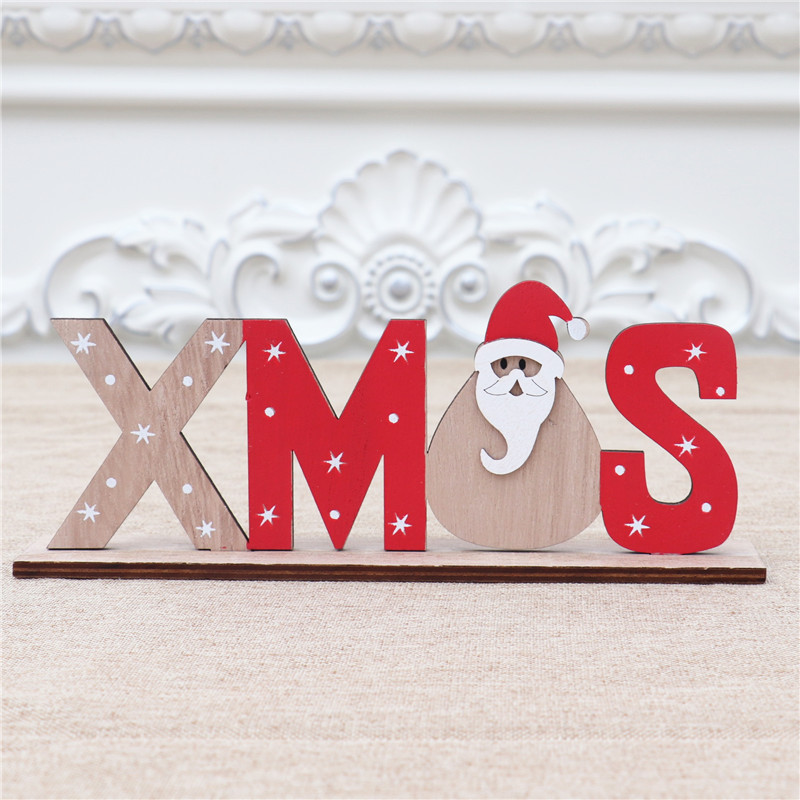 Party Occasion Wood Material Christmas Fashion Letter Wood Party Ornaments
