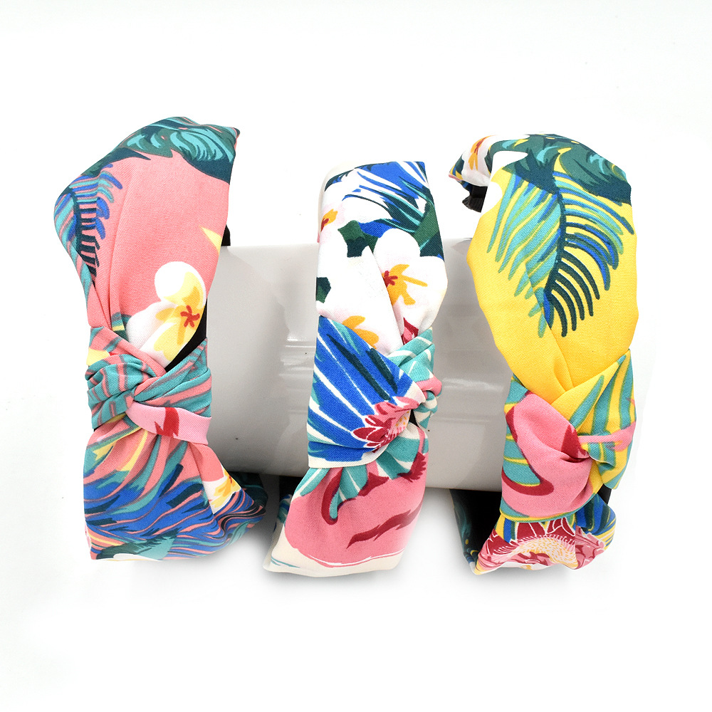 New Korean  Tropical Headband Fashion Fabric Flower Plant Headband Wholesale display picture 7